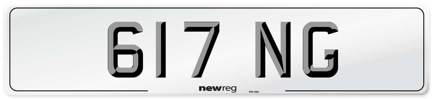 617 NG Number Plate from New Reg